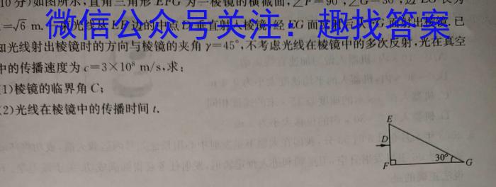 衡水金卷2024版先享卷答案分科综合卷(吉林专版)二物理试卷答案