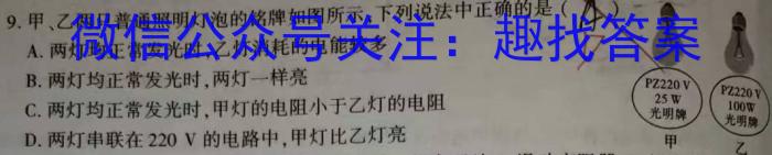 2024年河南省普通高中招生考试试卷冲刺(一)1物理`