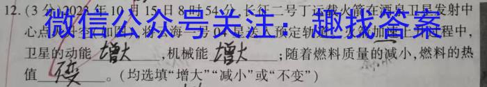 江西省2024年初中学业水平考试模拟(九)物理试题答案