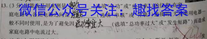 2024年普通高等学校招生全国统一考试模拟检测(三)3物理试卷答案