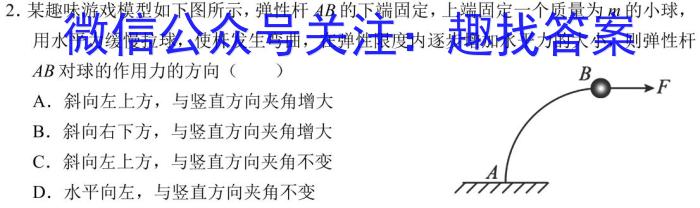 2024年安徽省初中学业水平考试（6.6）物理试卷答案