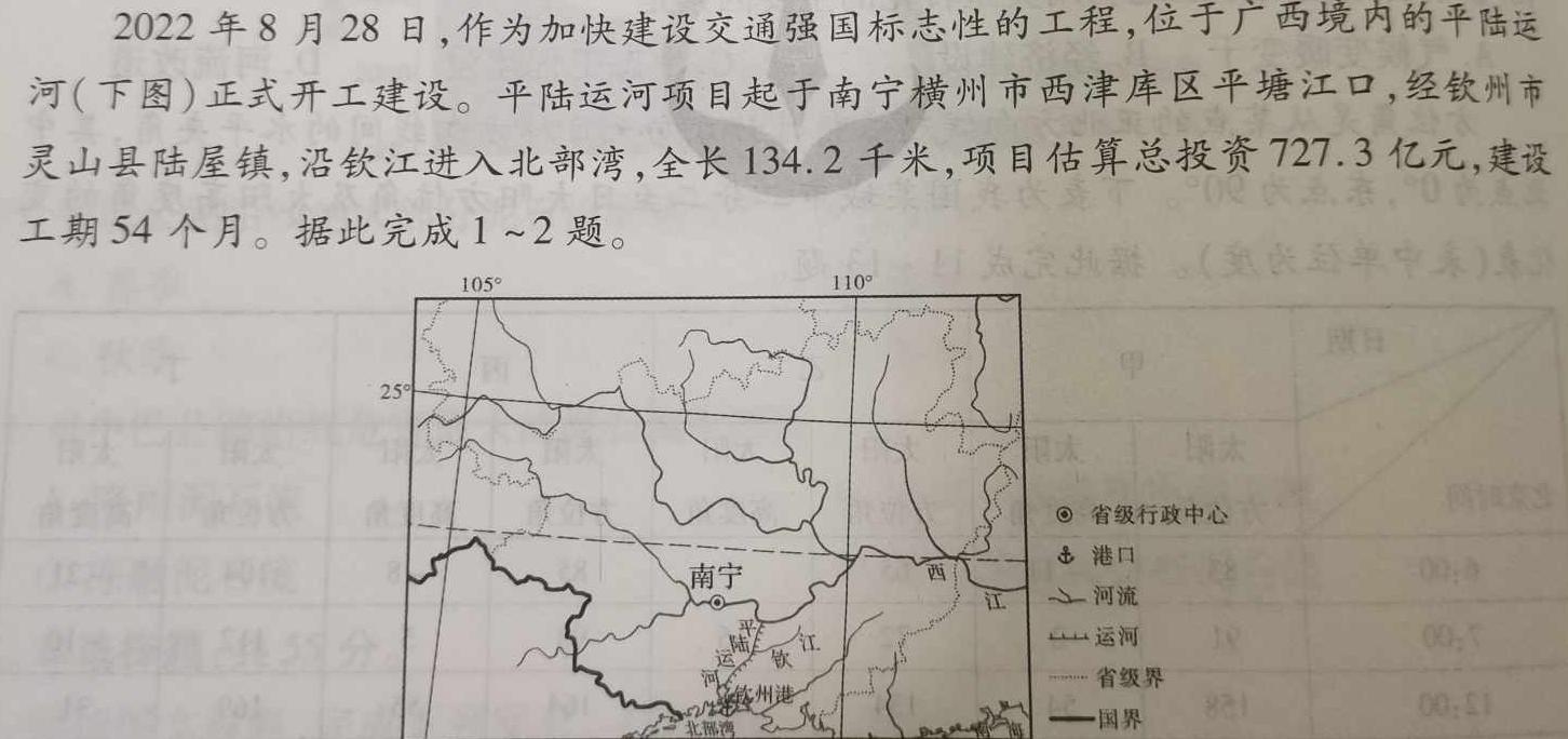 陕西省2023-2024学年度第一学期八年级期末教学检测B地理试卷l