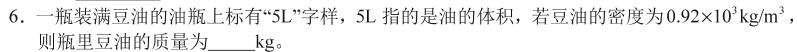 [今日更新]江西省2024年初中学业水平考试适应性试卷试题卷(三)3.物理试卷答案