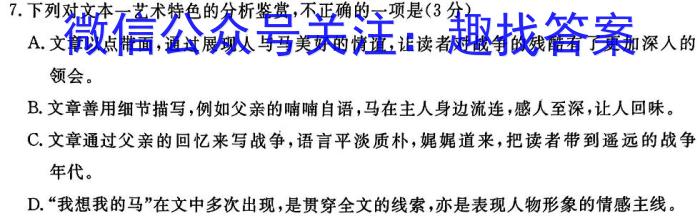 广西省2024年高考第三次联合模拟考试(2024.5)语文