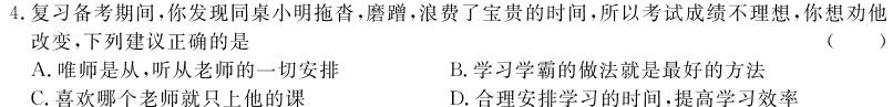 名校计划2024年河北省中考适应性模拟检测（夺冠二）思想政治部分