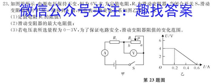 安徽省铜陵市某校2023-2024学年度第二学期八年级期中考试h物理