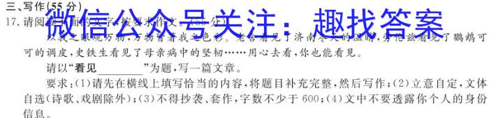 合肥八中 2023-2024学年第一学期高一年级期末检测/语文