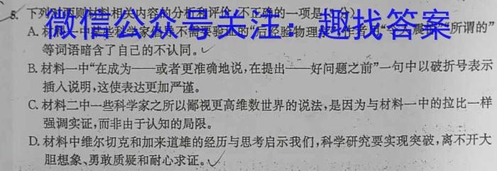 九师联盟·陕西省2024-2025学年高三教学质量监测开学考语文