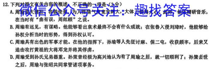 中考必刷卷·2024年安徽省八年级学业水平考试 压轴冲刺卷二语文