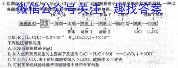 安徽省2024年九年级教学质量检测(CZ147c)化学