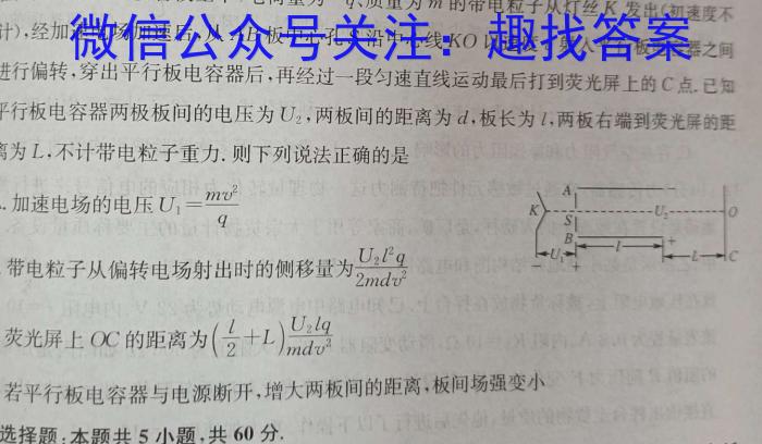 2024年江西省初中学业水平考试定心卷物理`