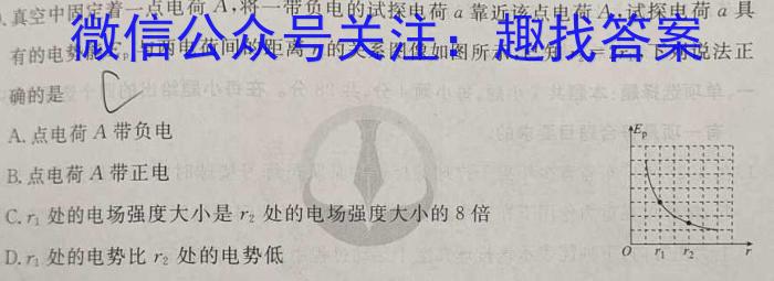 金华十校2023-2024学年高二年级第二学期期末调研考试物理试题答案