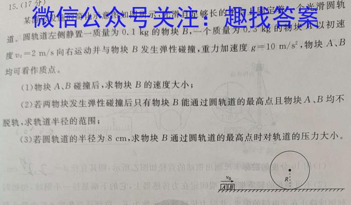 凤翔师范附属中学2023-2024学年度第一学期九年级第一次质量检测h物理