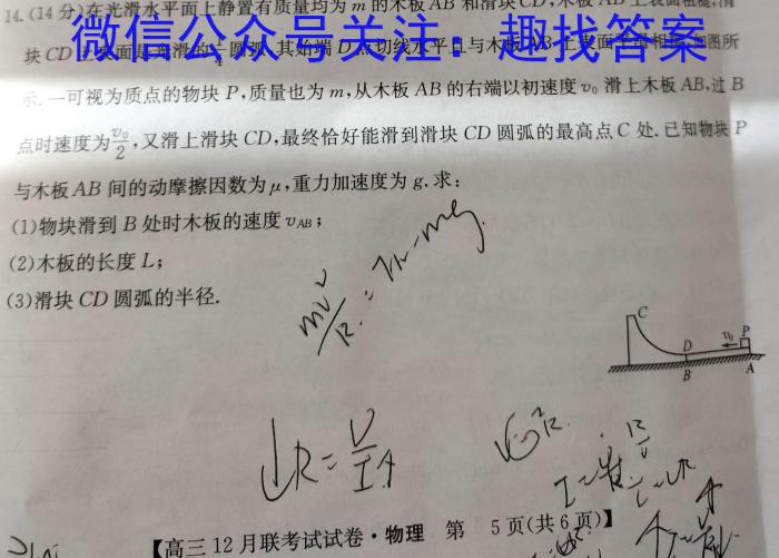 名校计划 2024年河北省中考适应性模拟检测(强化型)物理试卷答案