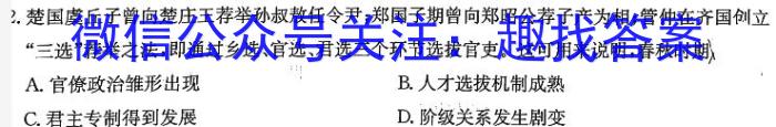 湖北省恩施州高中教育联盟2024年春季学期高二年级期中考试(24-456B)历史