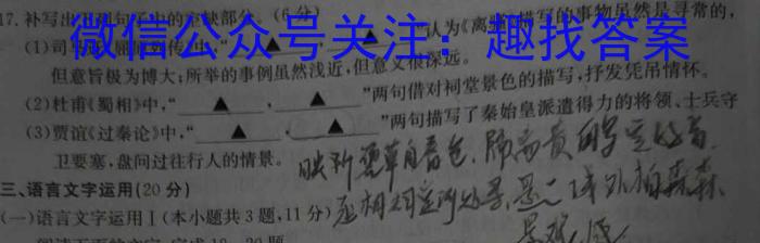 鼎成大联考2024年河南省普通高中招生考试（一）语文