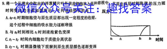 湖北省2024年春季黄冈市高中联校高二年级期中教学质量抽测生物学试题答案