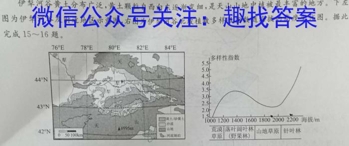 2024届湖南省高三5月适应性考试地理试卷答案