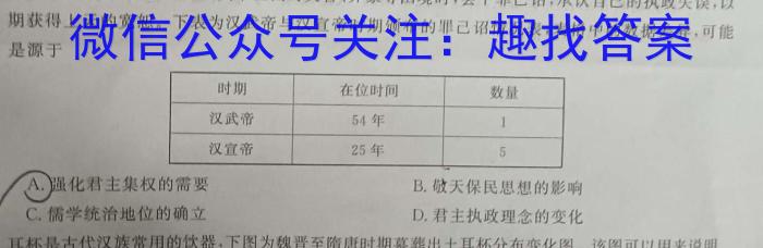 河南省2023-2024七年级第二学期学习评价（1）历史试卷答案