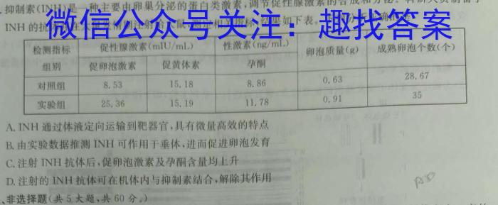 江西省“三新”协同教研共同体高二年级（下）5月联考数学