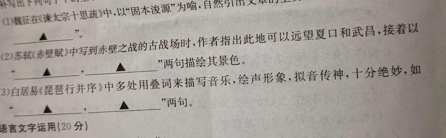 [今日更新][蚌埠四模]安徽省蚌埠市2024届高三年级第四次教学质量检查考试语文试卷答案