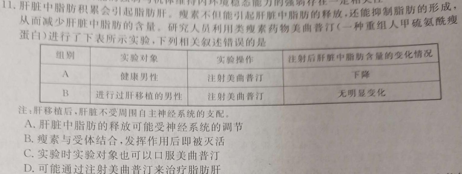 2024届重庆市第八中学高考适应性月考卷(六)数学.考卷答案