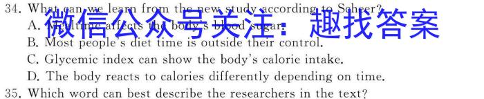 天一大联考 2023-2024学年(下)高一年级期中考试英语试卷答案