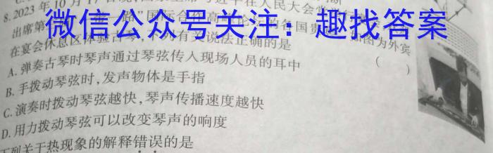 安徽省池州市第十六中学2023-2024学年度（八下）练习（一）物理试卷答案