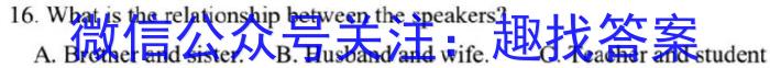 安徽省2024届九年级第五次月考英语试卷答案