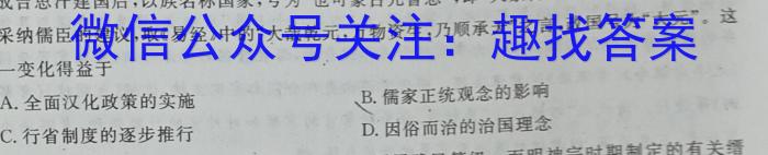 江西省2024年九年级中考总复习模拟卷（二）历史试卷答案