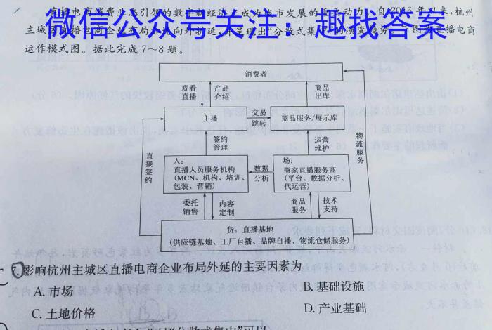 [今日更新]2024届九师联盟高三4月质量检测地理h