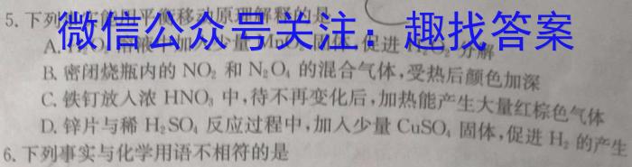 湖北省2024年秋季部分高中联考协作体高一期中考试化学