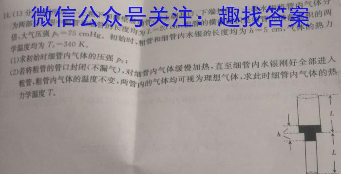 安徽省2024-2025学年高二年级上学期阶段检测物理试题答案