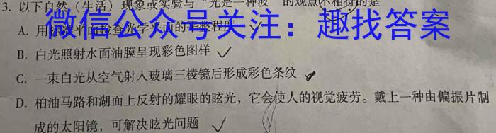 伯乐马2024年普通高等学校招生模拟考试(八)物理试卷答案