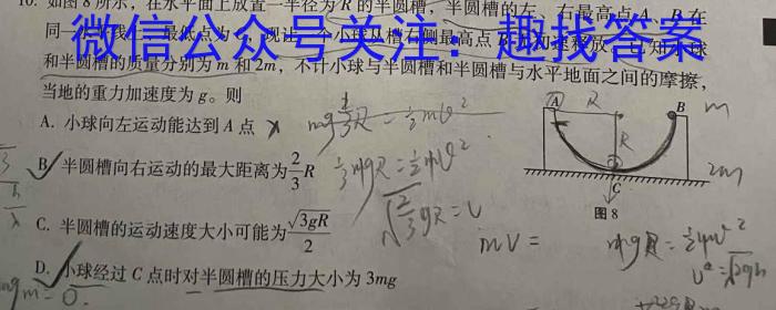 内蒙古呼和浩特2025届高三年级第一次质量监测物理试题答案