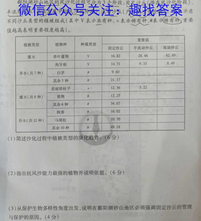 [今日更新]2024届炎德英才大联考 长沙市一中模拟试卷(一)1地理h