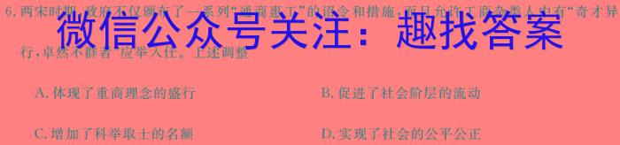 黄冈八模 2024届高三模拟测试卷(一)历史试卷答案