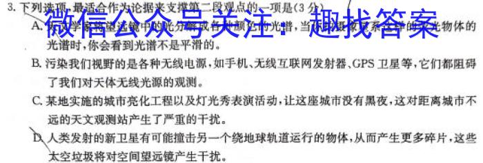 安徽省2024年九年级质量调研检测(一)语文