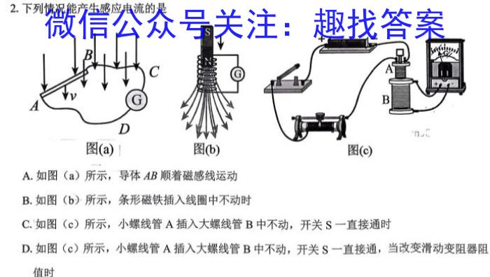 百师联盟2025届高三开学摸底联考(河北)物理试题答案