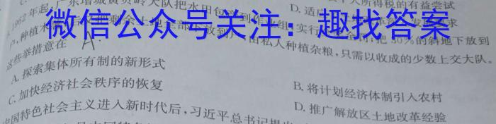 陕西省2023-2024学年第二学期九年级第一次模拟考试历史试卷答案