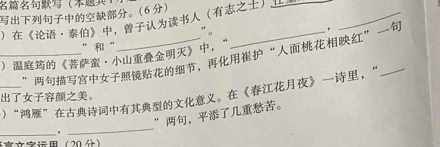 [今日更新]山西省2023-2024学年度九年级阶段评估［E］PGZX E SHX（五）语文试卷答案