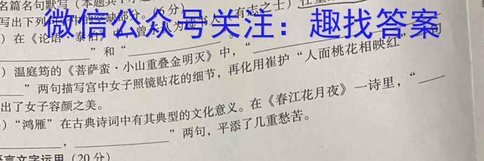 河南省2023年秋期八年级期终阶段性文化素质监测/语文
