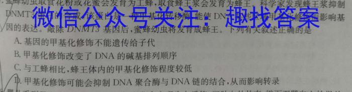 2024年普通高等学校招生全国统一考试样卷(十二)12生物学试题答案