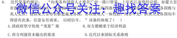 安徽省2024年秋学期九年级期末检测卷历史试卷答案