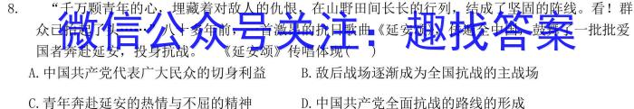 安徽省2023-2024年度（上）九年级期末学情调研历史试卷答案