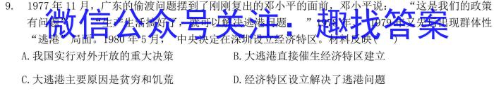 安徽省涡阳县2023-2024学年度九年级第二次质量监测历史