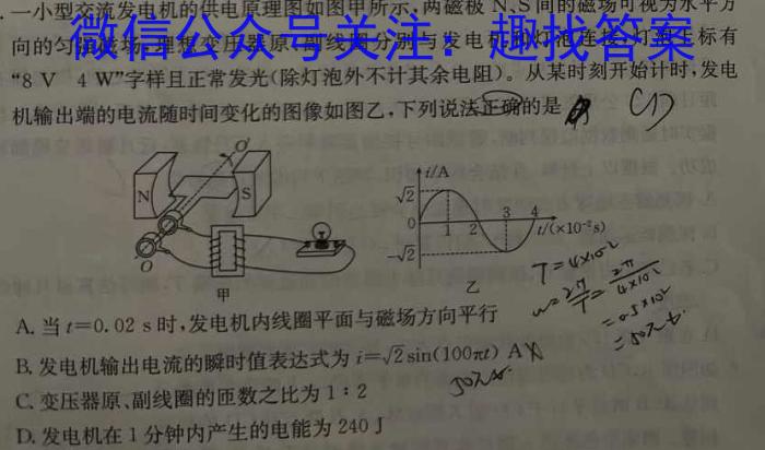 佩佩教育2024年高考湖南四大名校名师团队猜题卷(A)q物理