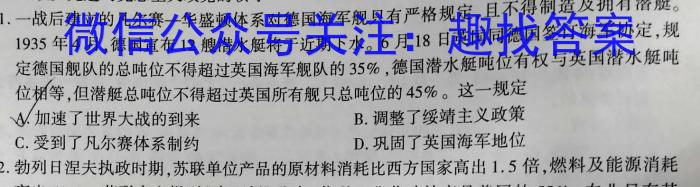 天一大联考 湖南省高一年级3月联考历史试题答案