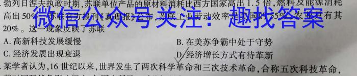 百校联赢·2024安徽名校大联考三历史试卷