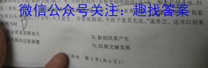 陕西省2024年普通高中学业水平合格性考试模拟试题(六)6历史试卷